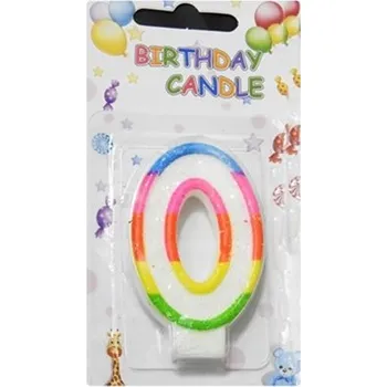 Dortová svíčka DUHOVÉ SVÍČKY ČÍSLA K NAROZENINÁM na dort - Svíčka 0