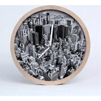 Hodiny Nástěnné quartzové hodiny Tichý chod Město budovy 20 cm