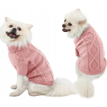 Obleček pro psa SVETR měkký MIKINA teplý OBLEČEK na zimu PRO PSA KOČKU růžový M