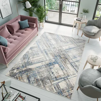 Koberec Kusový koberec Portland - mřížka 2 - šedý/modrý Rozměr koberce: 80x150 cm