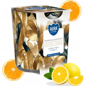 Svíčka Parafínová vonná svíčka Tajemná pačuli Aura 1 ks
