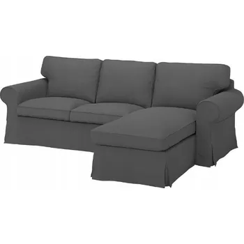 Napínací potah IKEA EKTORP Potah na 3místnou pohovku s lenoškou šedý