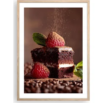 Obraz Plakát v rámu světlý dub do obývacího pokoje ložnice 50x70 dort, moderní obraz