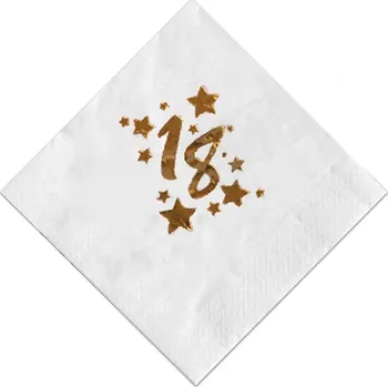 Papírový ubrousek Ubrousky k narozeninám bílé 18. Narozeniny osmnáctka