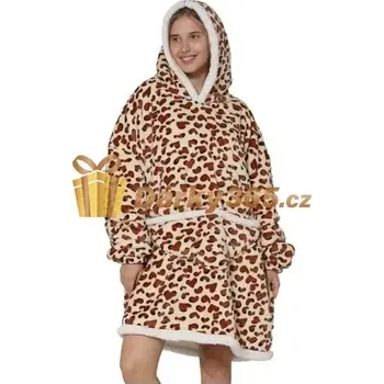deka Deka s kapucí a rukávy s leopardím vzorem