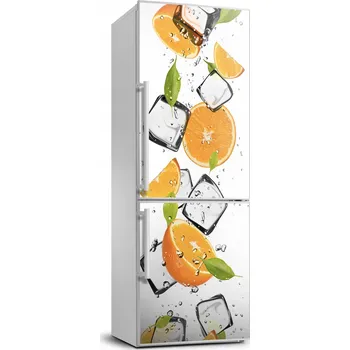 Fototapeta Samolepka na lednici, fólie - Pomeranče a led 70x190 cm