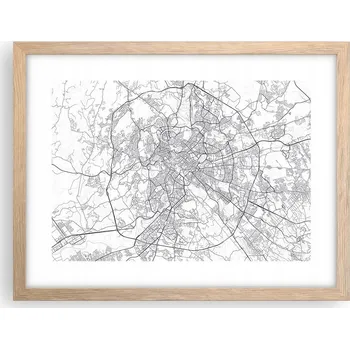 Obraz Obraz plakát v rámu světlý dub do obýváku 40x30 město foto na zeď