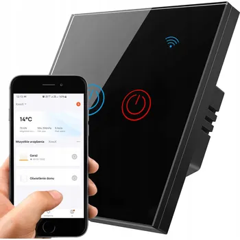 vypínač Dvojitý dotykový vypínač Lamex černý LXM173