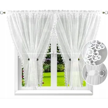 Záclona Záclona klasická bílá voál 300 cm x 150 cm žabky