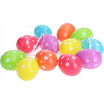 Velikonoční dekorace Velikonoční vajíčka kraslice s puntíky závěsné dekorace 12 Ks