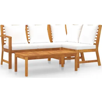 VidaXL 4dílná zahradní sedací souprava s polštáře, akáciové dřevo