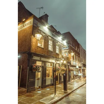 Obraz Plakát Pub King Arms v Greenwich bez rámu 56,6 x 86,4 cm