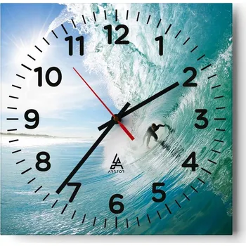 Hodiny Nástěnné hodiny do obýváku 40x40 Krajina Bezhluczne Skleněné hodiny Tiché