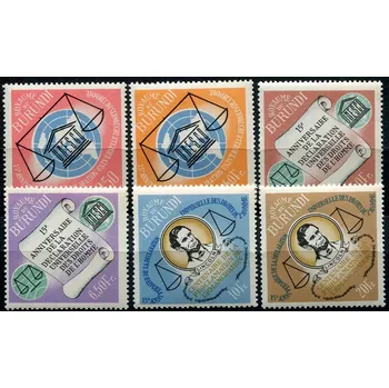 Poštovní známka (1963) MiNr. 74 - 79 A ** - Burundi - Lidská práva