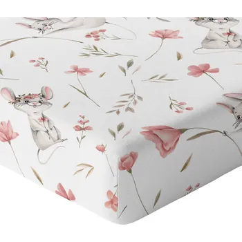 Prostěradlo Prostěradlo s gumou Myš Polní 120x60 cm bavlněné, vícebarevné