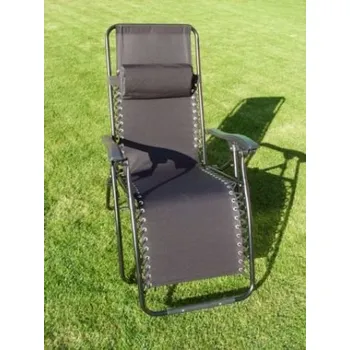 Zahradní nastavitelné křeslo / lehátko 2v1 černé, látková výplň