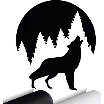 Samolepicí dekorace na vozidlo SAMOLEPKA na auto VLK WOLF LES 13x15