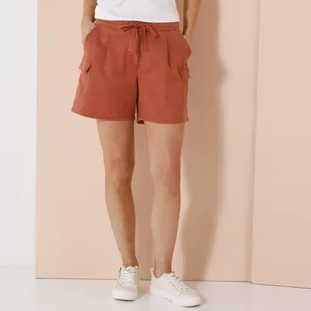Dámské kraťasy Plátěné cargo šortky paprika 40