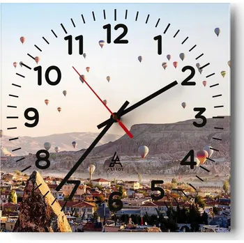 Hodiny Kuchyňské nástěnné hodiny 30x30 Město Skleněné hodiny do obýváku Moderní Tiché