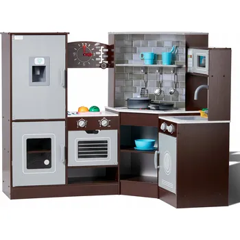 Dětská kuchyňka VEVOR Kuchnia Dla Dzieci 24 Szt 3-8 Lat Drewnianą Konstrukcję Brązowe