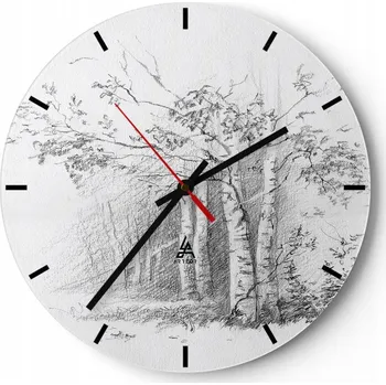 Hodiny Nástěnné hodiny do kuchyně 30x30 Les Skleněné hodiny do obýváku Loft Tiché