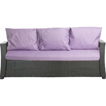 Polštář Sada polštářů na zahradní pohovku/sedací soupravu pro 3 osoby, lila
