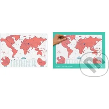 Záložka Stírací mapa světa Neon Coral - SUCK UK SUCK UK