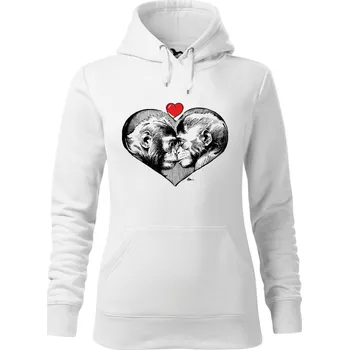 Dámská mikina Mikina - Valentýn - opička Barva: Bílá (00), Velikost: XXL, Střih: Dámské