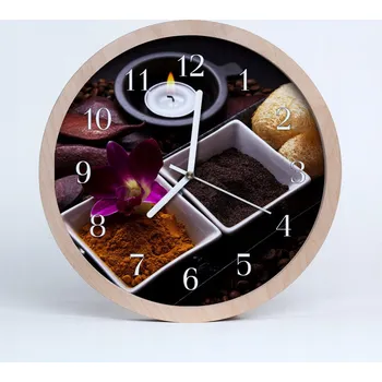 Hodiny Nástěnné hodiny z překližky Tiché Orchidej Květiny 25 cm