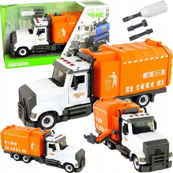 autíčko Popelářské auto na šroubování Příslušenství Oranžové