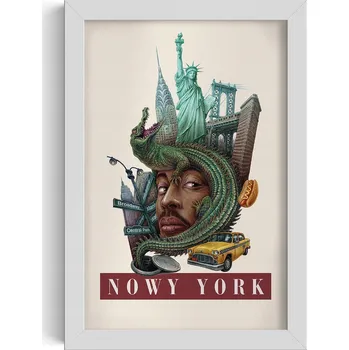 Obraz Dekorativní obraz v rámu do obýváku Vintage retro styl New York 20x30 cm