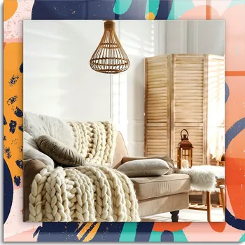 Zrcadlo Zrcadlo s potiskem Abstraktní barevná grafika 60x60 cm