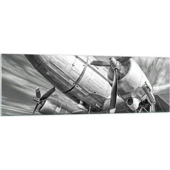 Obraz Velký skleněný obraz do obýváku XXL 160x50 letadlo moderní fotoobraz obrazy