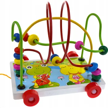 Dřevěná hračka Vzdělávací labyrint proplétanka velká MULA kolečka DÁREK