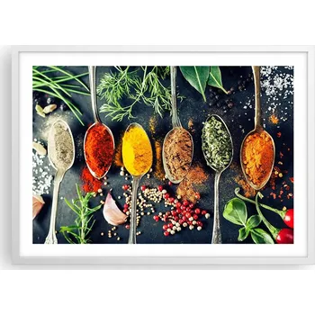 Obraz Plakát v bílém rámu do obýváku ložnice 70x50 koření moderní obraz