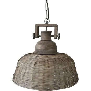 Přírodní dřevěné světlo s ratanovým stínidlem Roellie - Ø 50*43 cm/ E27/ 25W