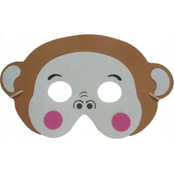 Pleťová maska PĚNOVÁ MASKA OPICE BÍLO-HNĚDÁ