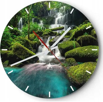 Hodiny Nástěnné hodiny do kuchyně 30x30 Krajina Skleněné hodiny do obýváku Tiché