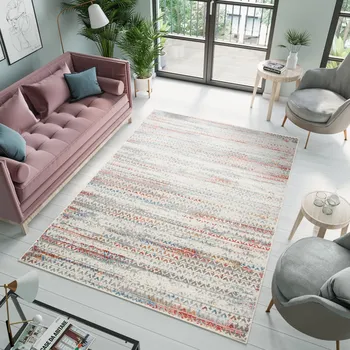 Koberec Kusový koberec Portland - vlnky 1 - bílý/oranžový Rozměr koberce: 240x330 cm