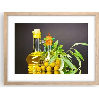 Obraz Obraz plakát v rámu světlý dub do obýváku 40x30 gastronomie foto na zeď