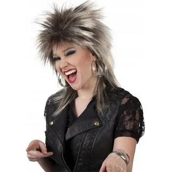 Karnevalová paruka Party Tino paruka dlouhé vlasy tmavě šedá