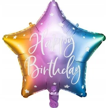 Balónek Fóliový balónek HVĚZDA Happy Birthday 40 cm