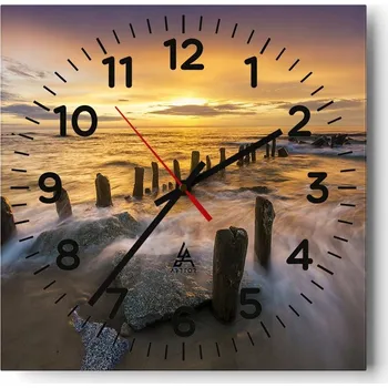 Hodiny Kuchyňské nástěnné hodiny 30x30 Krajina Skleněné hodiny do obýváku Moderní Tiché