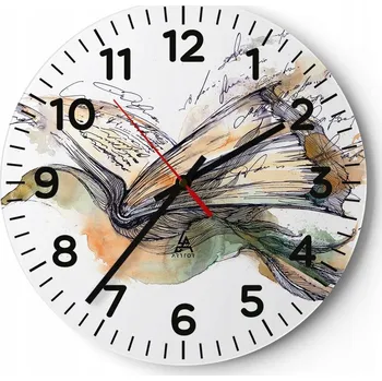 Hodiny Kuchyňské nástěnné hodiny 30x30 Abstrakce Moderní skleněné hodiny Tiché