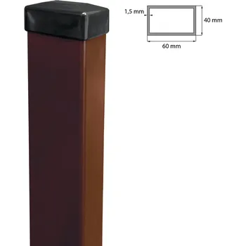 Plotový sloupek UMAKOV Sloupek 60x40mm ZnPVC 1800mm hnědá