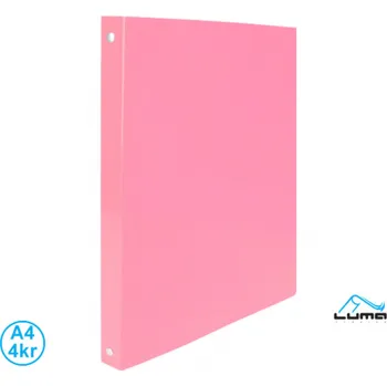 Kancelářské potřeby Desky kroužkové A4 LUMA / 4-kroužek / pastelově růžová