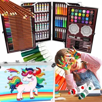 Výtvarná sada Sada 145 Dílů Výtvarných Potřeb pro Malování – Umělecká Sada pro Děti