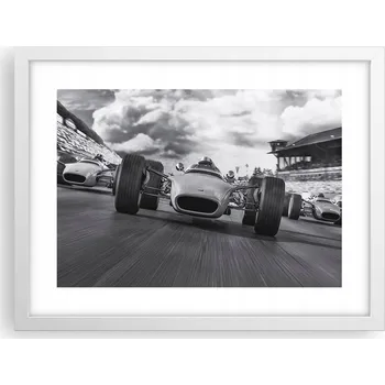 Obraz Obraz plakát v bílém rámu do obýváku 40x30 Formule 1 foto na zeď
