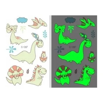 Odstranitelné tetování Smyvatelné tetování pro děti SVÍTÍCÍ DINOSAUŘI I087