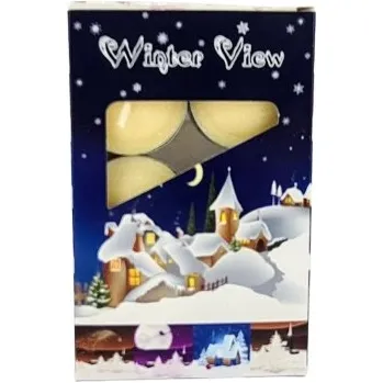 Svíčka Parafínové čajové svíčky Winter View Adpal 6 ks